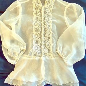 Vintage sheer white blouse